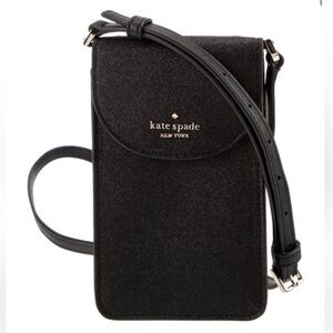Kate Spade New York Joeley Black Glitter Phone Crossbody Bag